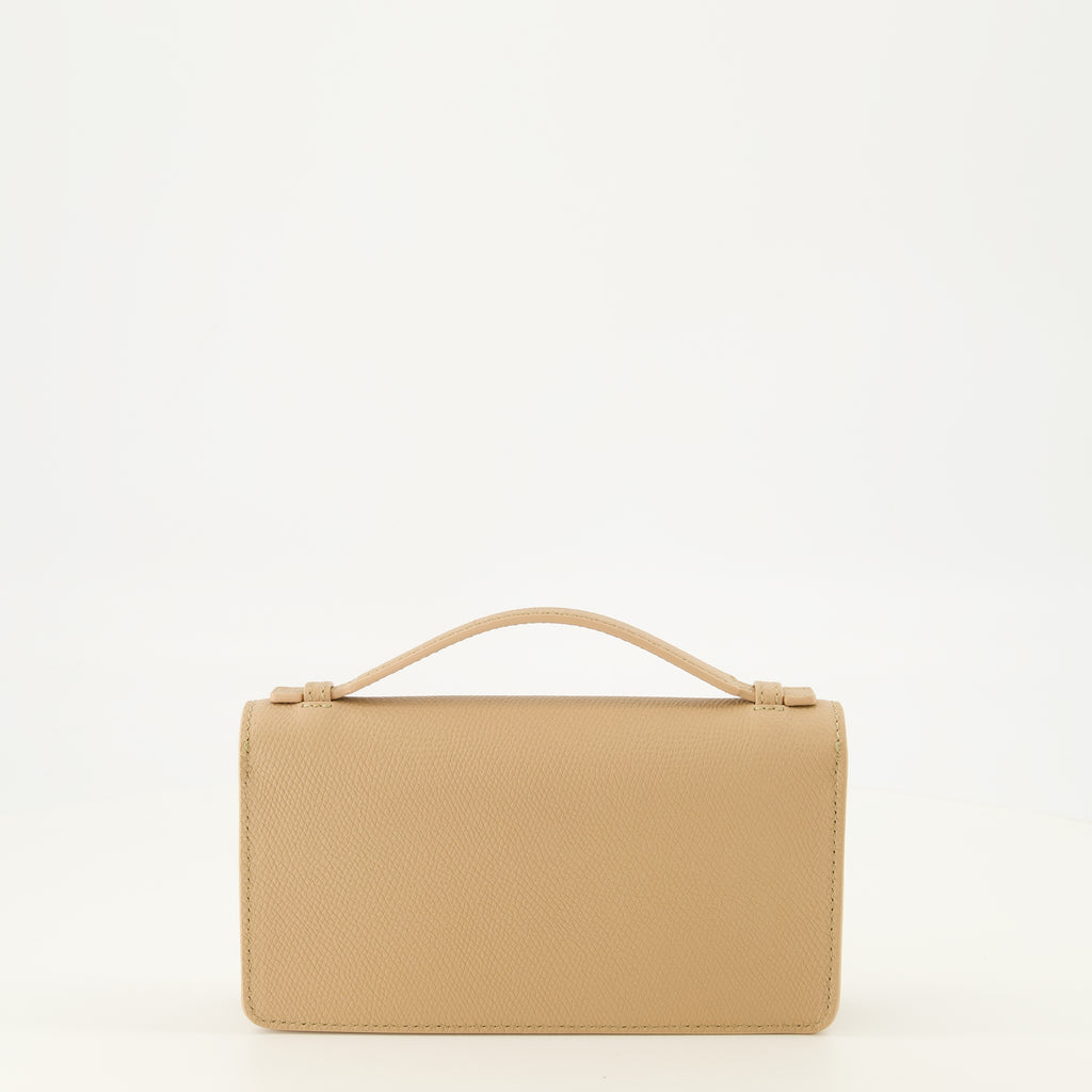 Petite maroquinerie VLogo Geldbörse mit Kette aus schwarzem Leder Valentino Garavani Beige Femme