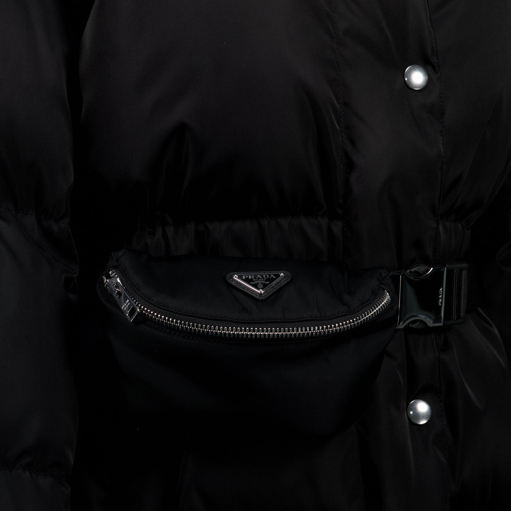 Manteaux 블랙 리-나일론 퍼프 재킷 Prada Noir Femme
