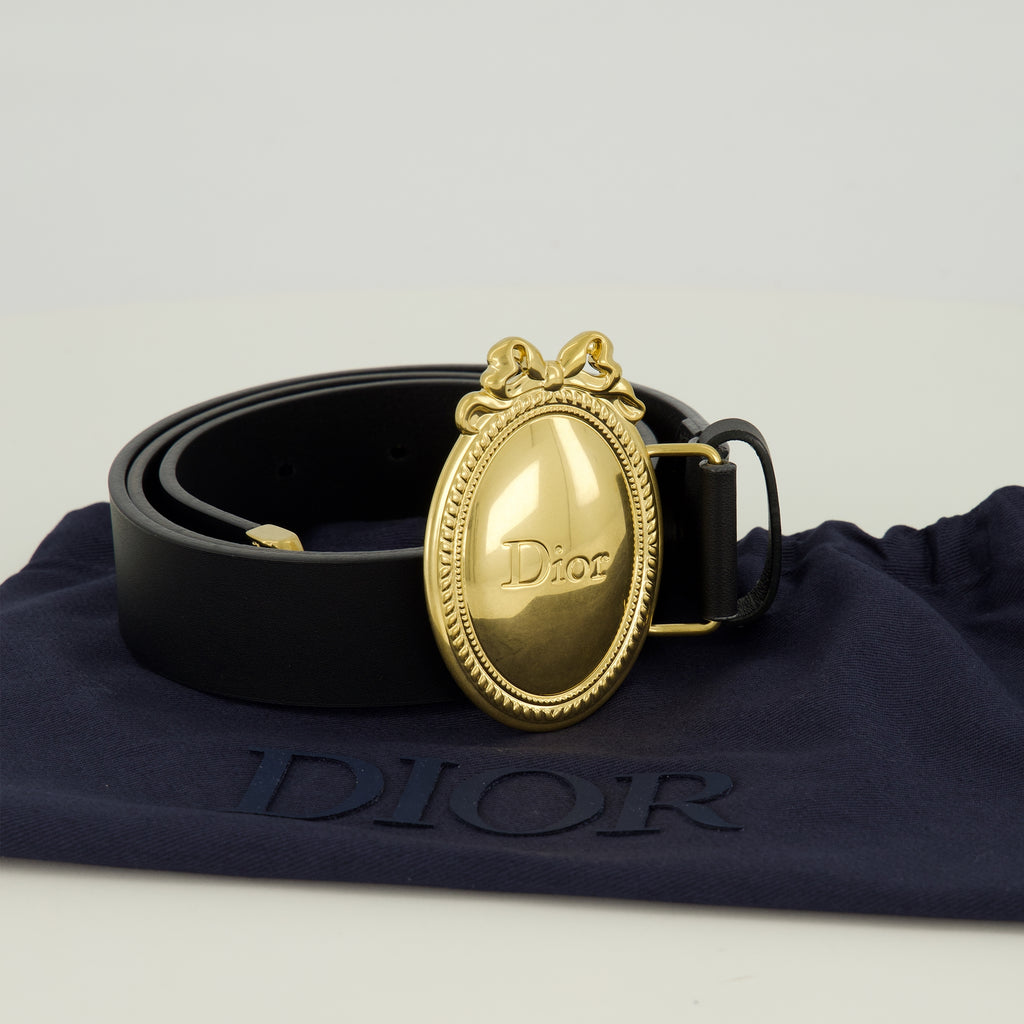 Ceintures Schwarzer Medaillon-Gürtel Dior Noir Homme