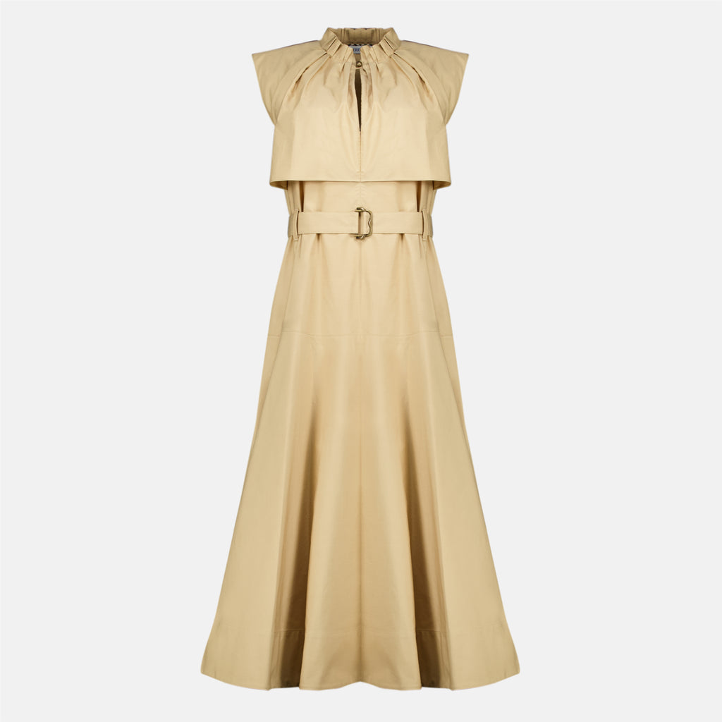 Robes Abito Midi in Popeline Burberry Beige Femme