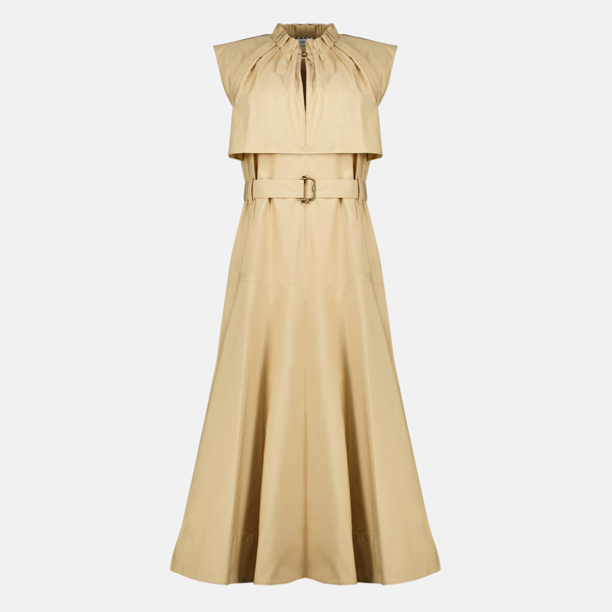 Robes Abito Midi in Popeline Burberry Beige Femme