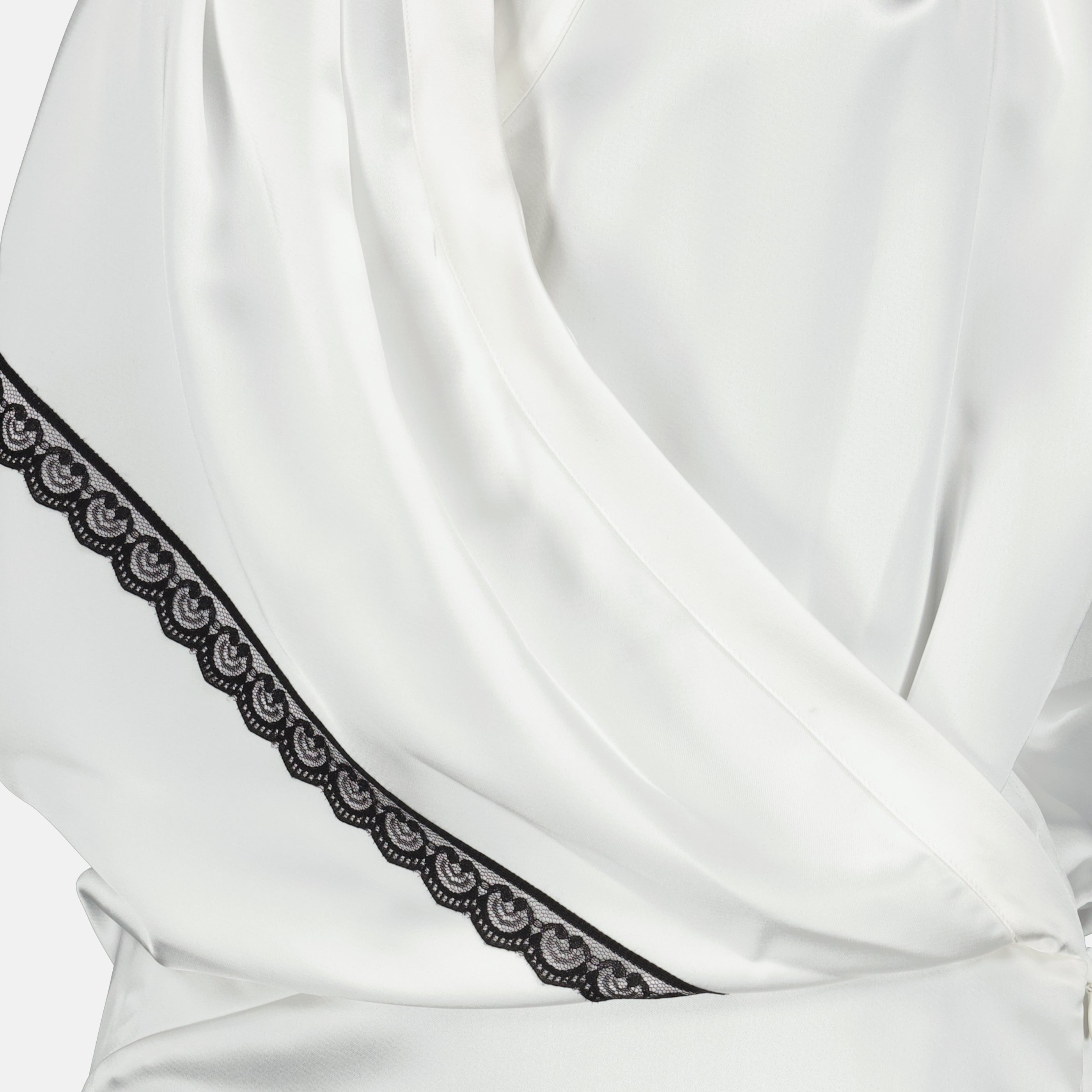 Robes Vestido Midi Drapado con Efecto Satinado en Blanco Iro Blanc Femme
