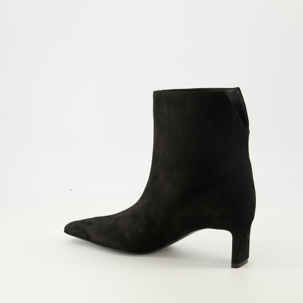 Image de l'article Bottines Ona noir de la marque Khaite pour Femme - Saison Automne-Hiver 2025 - Vue trois quarts arrière droite