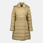 Immagine della giacca lunga in piuma Burberry per donna - Stagione Autunno-Inverno 2025 - Vista Frontale