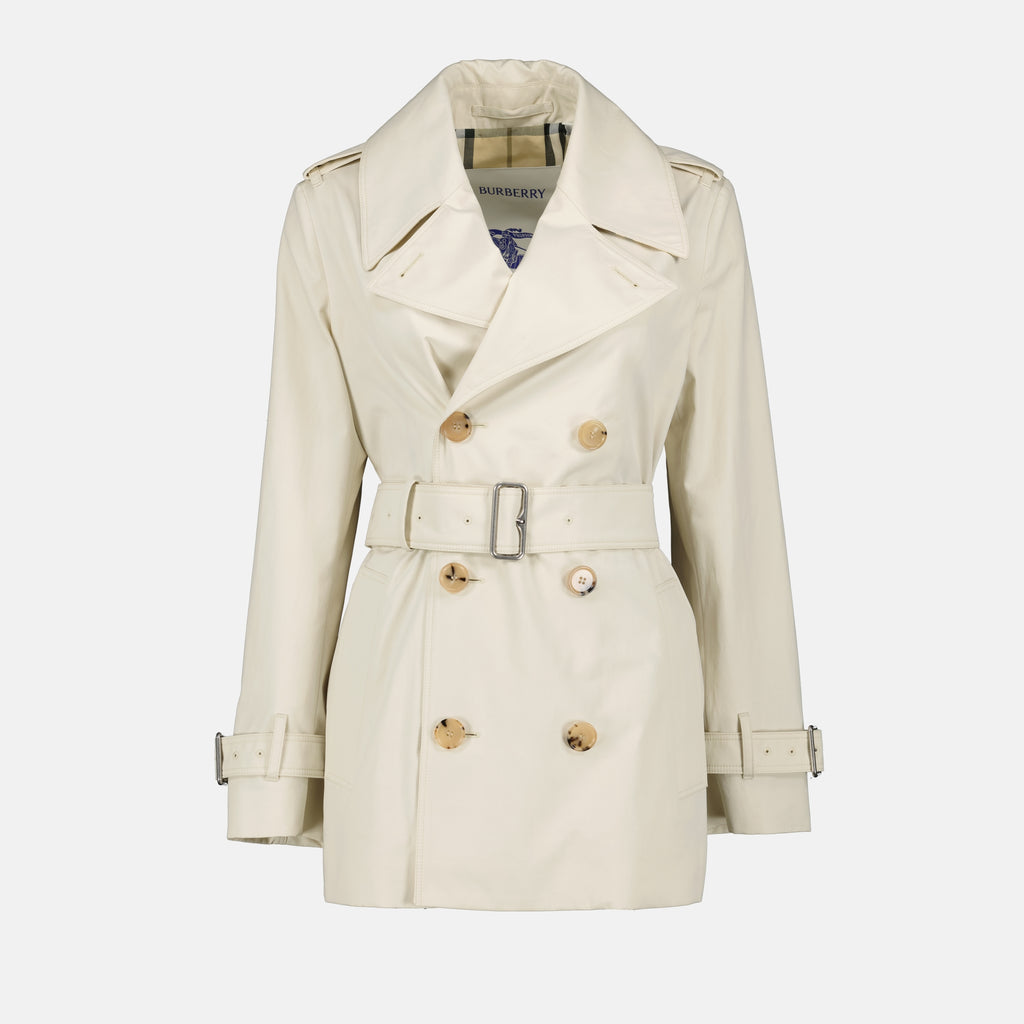 Manteaux Trench-coat en gabardine Burberry Blanc Femme