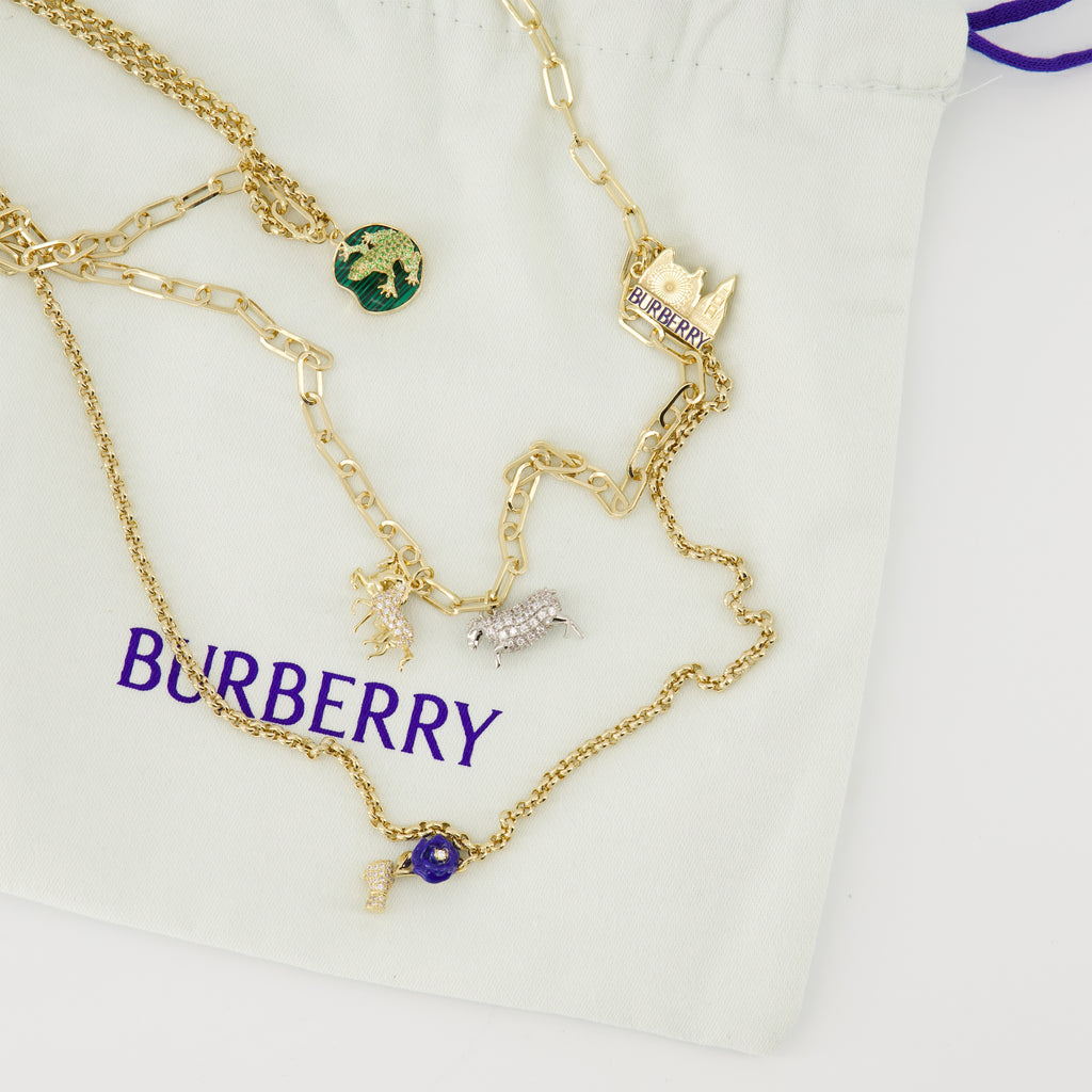 Bijoux Collana con Charm a Doppia Riga Burberry Doré Femme