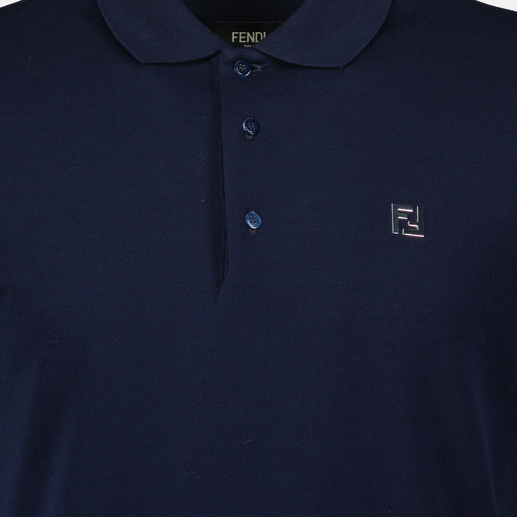 Polos Polo en coton Fendi Bleu foncé Homme