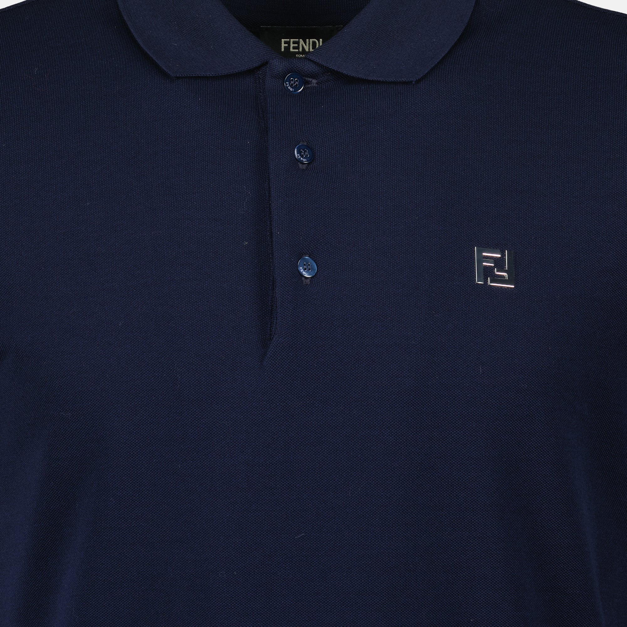 Polos Polo en coton Fendi Bleu foncé Homme
