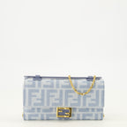 Sacs à main et épaule Portefeuille Baguette à chaîne en denim FF bleu et cuir Fendi Bleu Femme