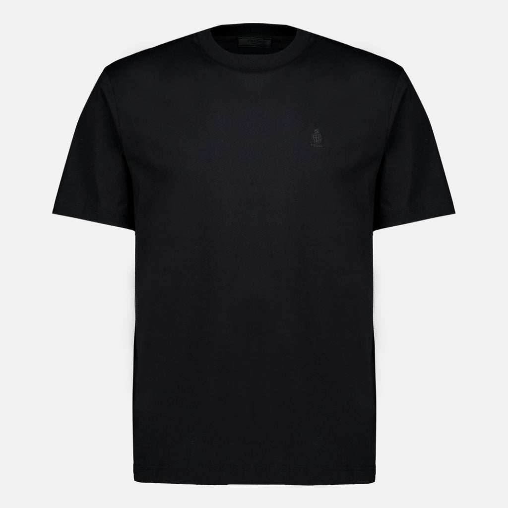 T-shirts T-shirt Preta Bordada Prada Noir Homme