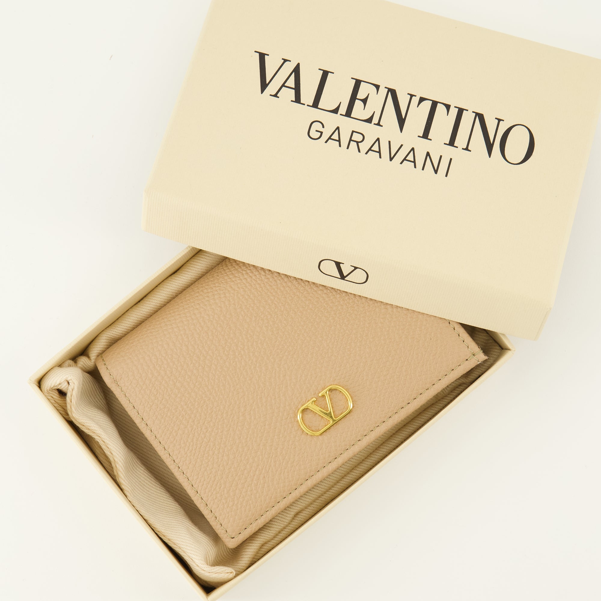 Petite maroquinerie ベージュ レザー Vlogo ウォレット Valentino Garavani Beige Femme