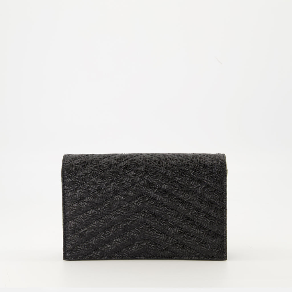 Petite maroquinerie Portefeuilles Enveloppe à chaîne Saint Laurent Noir Femme