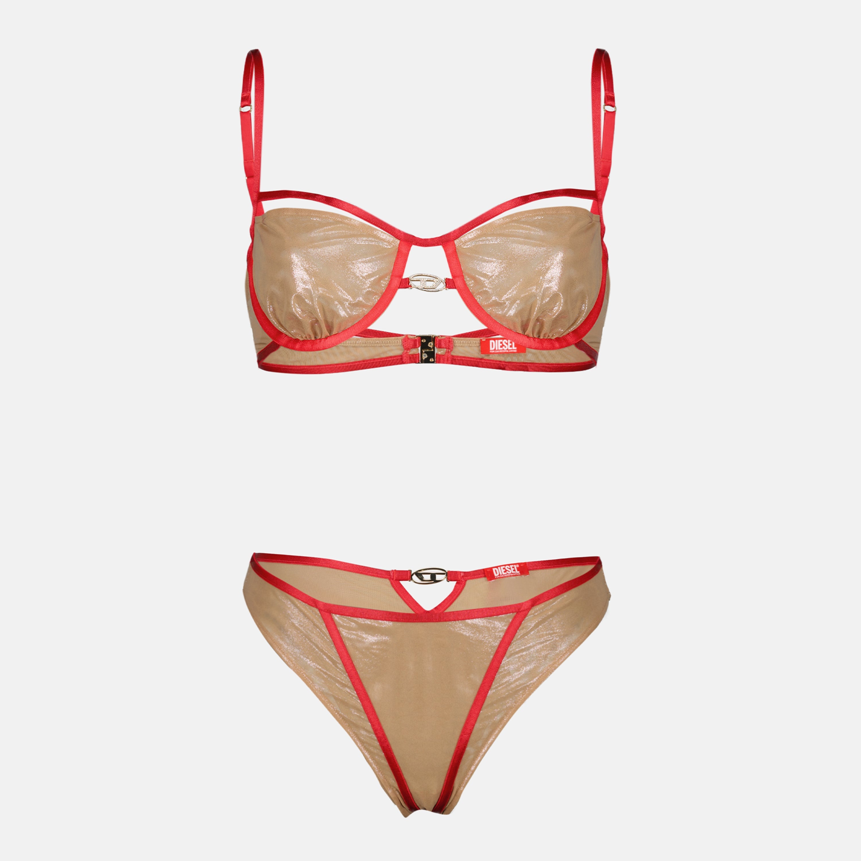 Image de l'article Tanga Janie-GFT doré et rouge de la marque Diesel pour Femme - Saison Printemps-Été 2026 - Vue détaillée_2