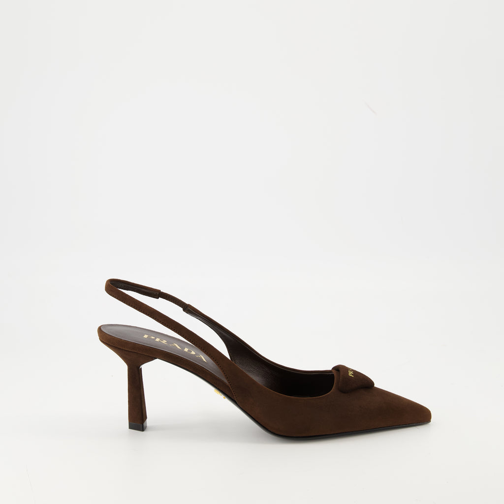 Image of the Prada Women's Suede Heels - Fall-Winter 2025 - Right side view