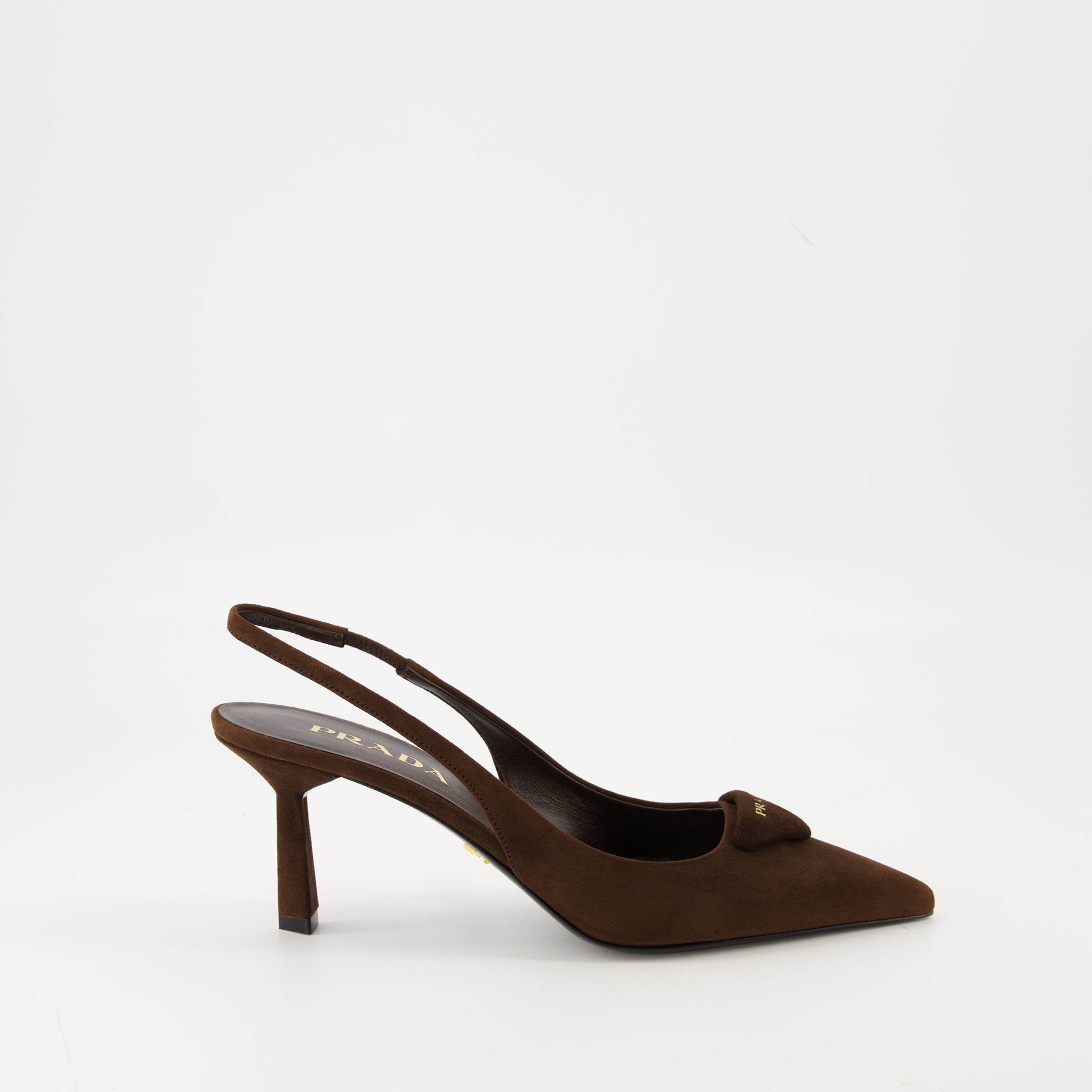 Image of the Prada Women's Suede Heels - Fall-Winter 2025 - Right side view