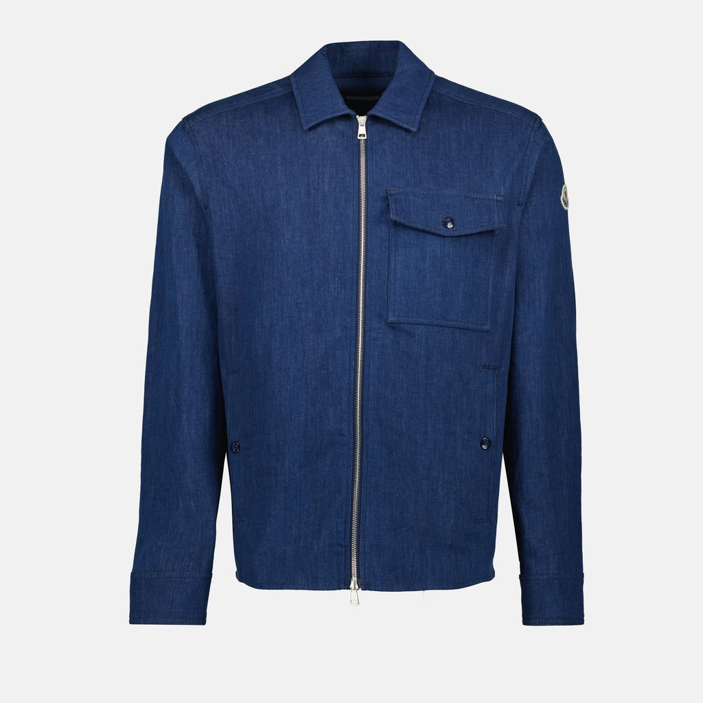 Chemises Chemise en denim Moncler Bleu foncé Homme