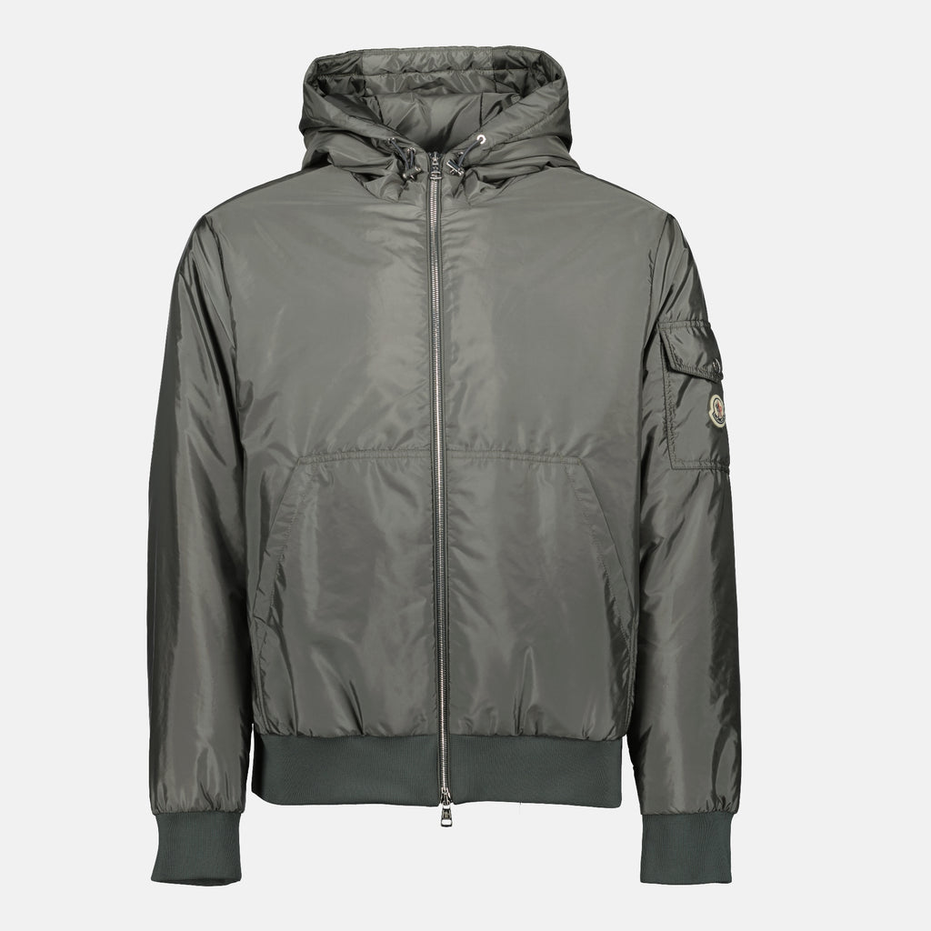 Image of the Moncler brand Poiliot gray bomber jacket for Men - Fall-Winter 2025 Season - Front View