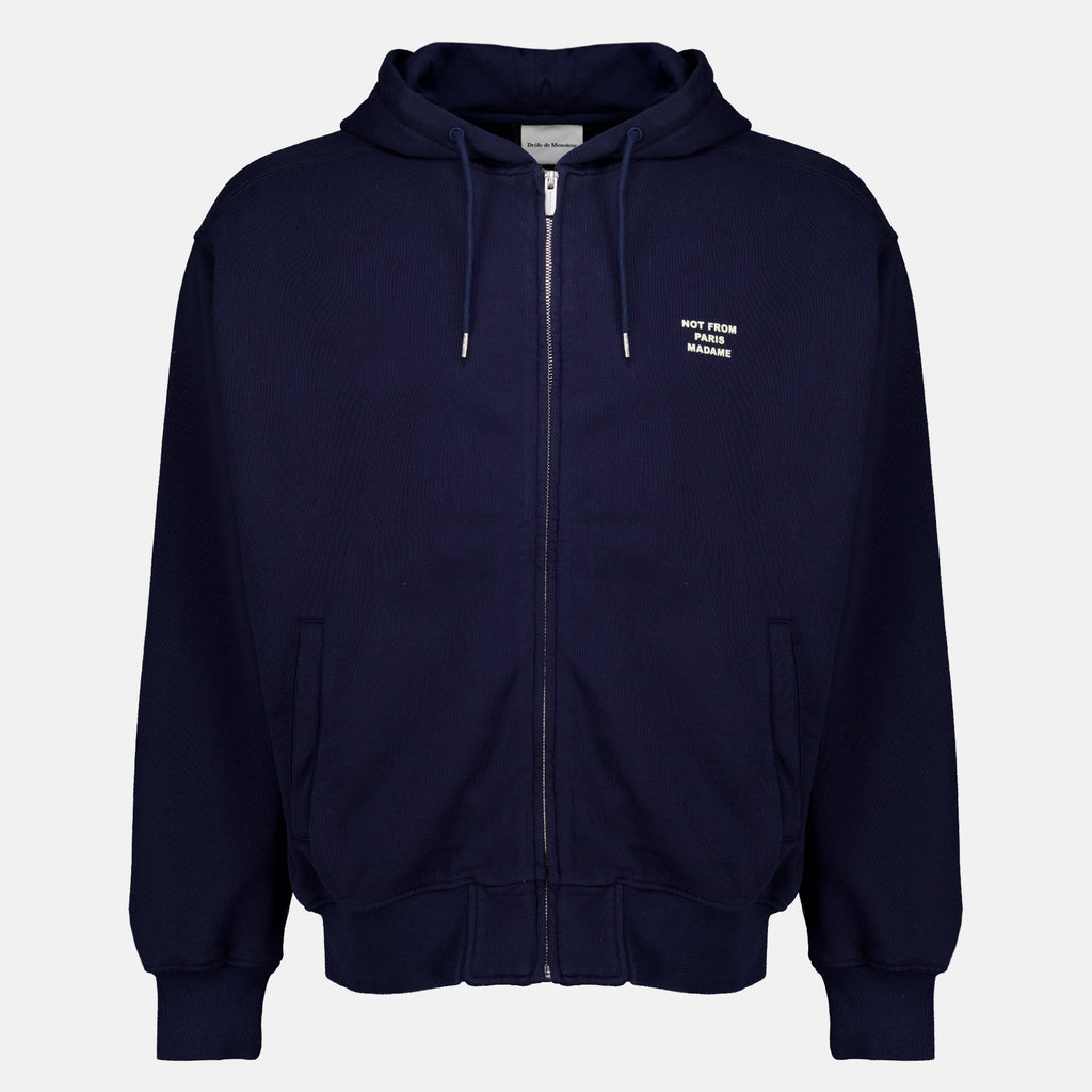 Sweatshirts Navy Blue Slogan Zip Sweatshirt Drole De Monsieur Bleu foncé Homme