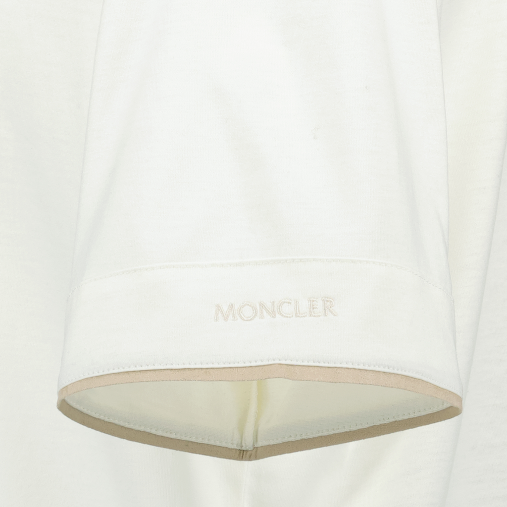 Camisetas T-shirt com Bordo Moncler Branco Homens