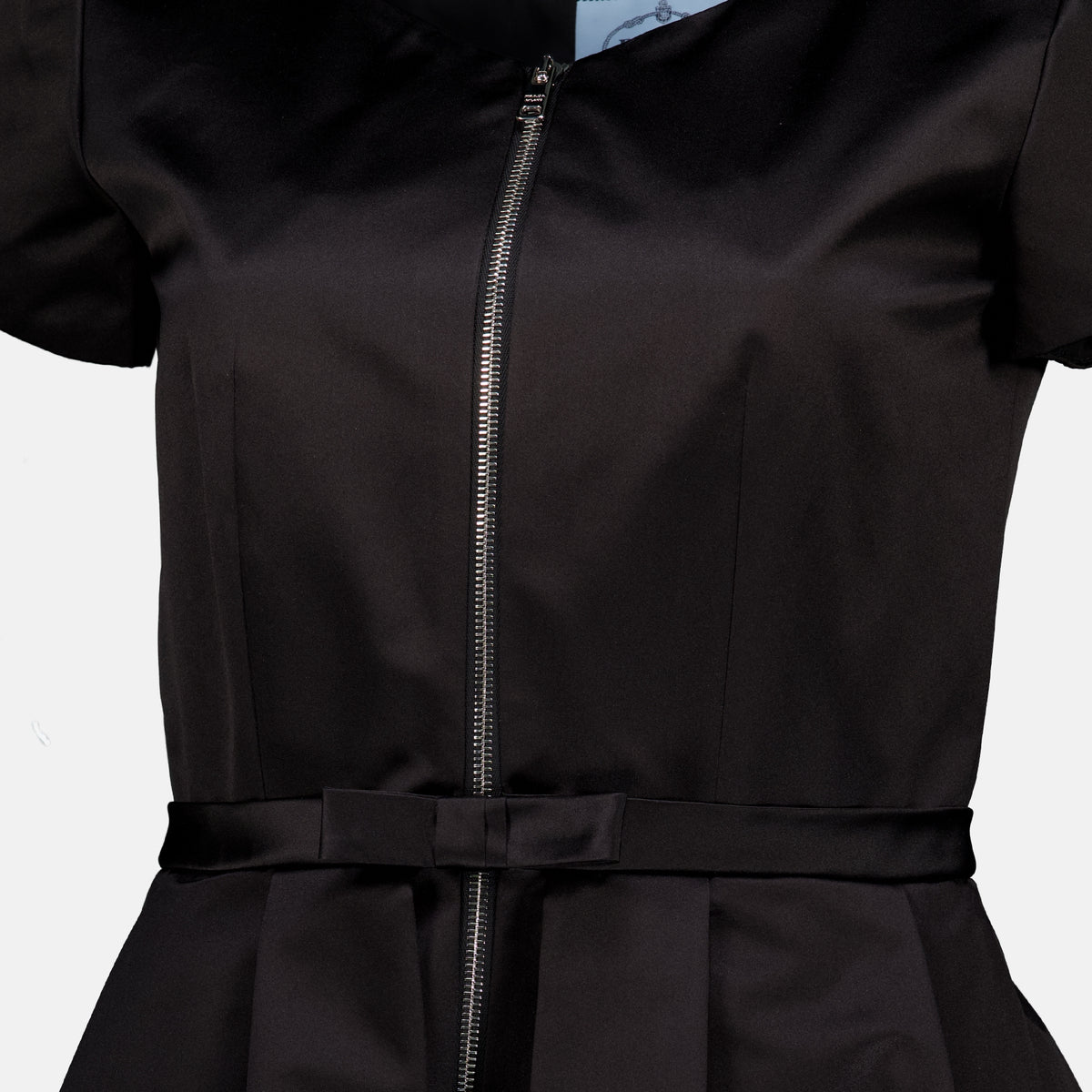 Robes Abito Duchess in Seta Nera Prada Noir Femme