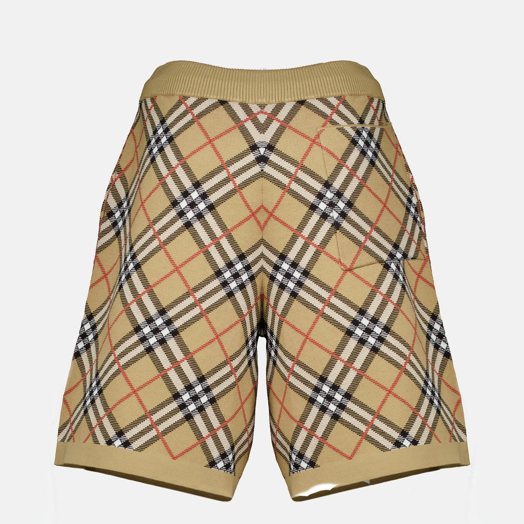 Shorts Short Check en coton Burberry Beige Femme