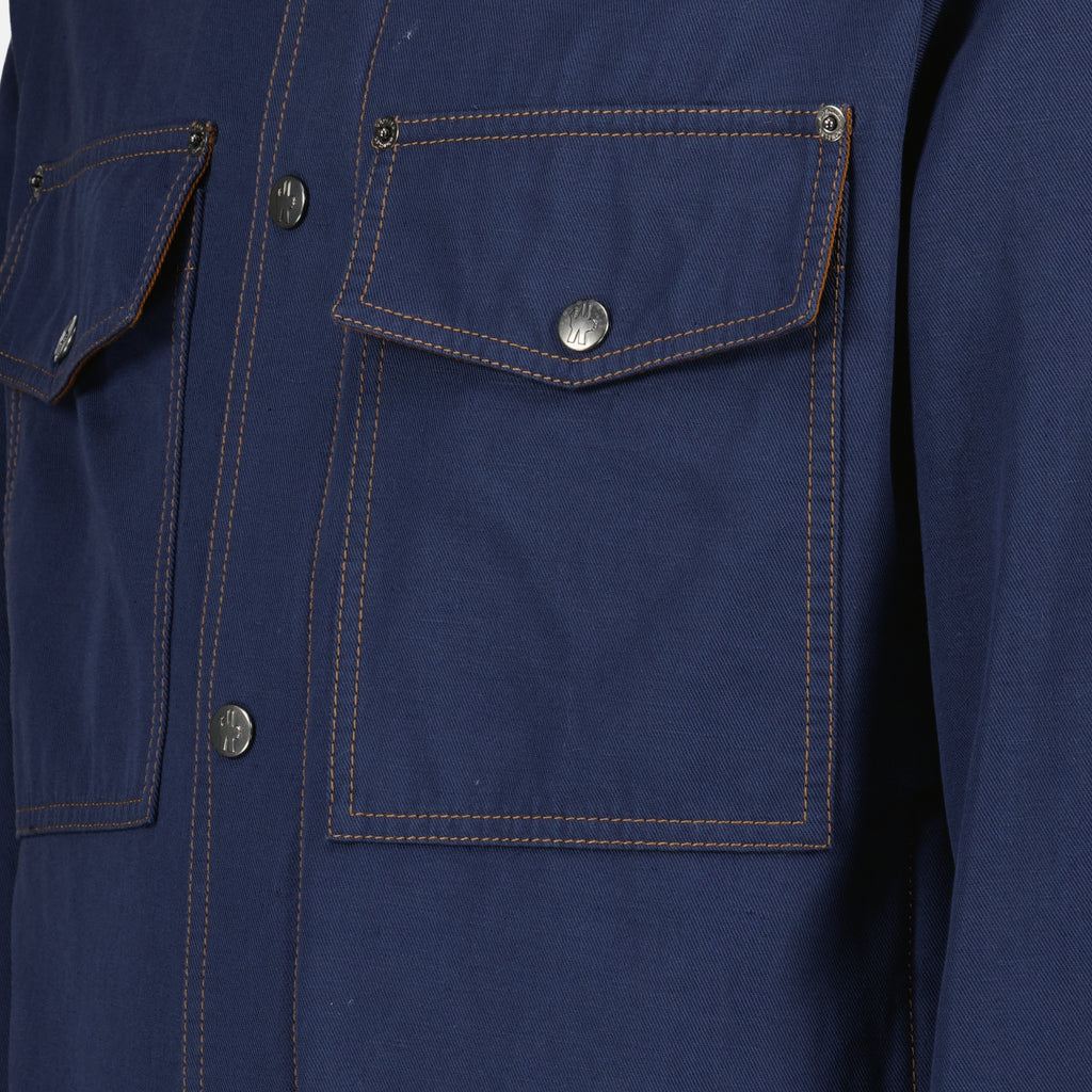 Vestes Surchemise Watagua en coton et lin bleu marine Moncler Bleu Homme