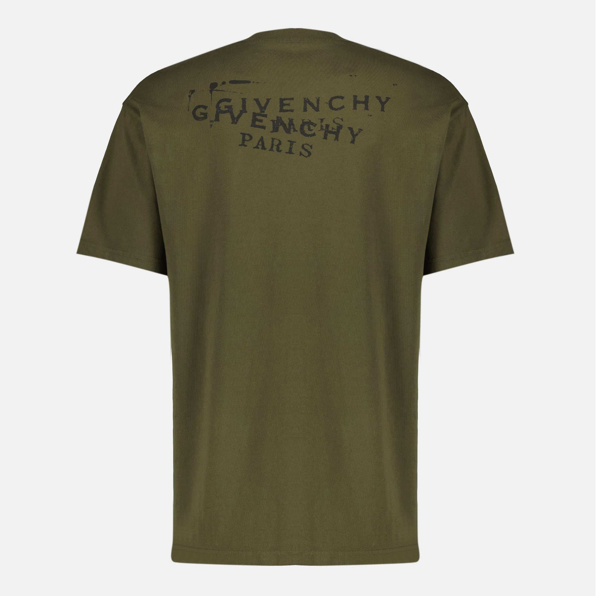 Bild des Givenchy Stamp khaki T-Shirts für Herren - Frühling-Sommer 2026 - Rückansicht