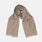 Scarves and gloves FF Scarf Fendi Brown Homme