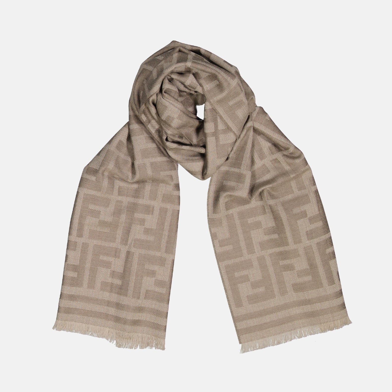 Scarves and gloves FF Scarf Fendi Brown Homme