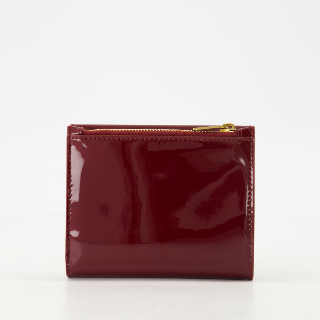 Kleine lederwaren Portefeuille Uptown en cuir verni Saint Laurent Bordeaux Femme