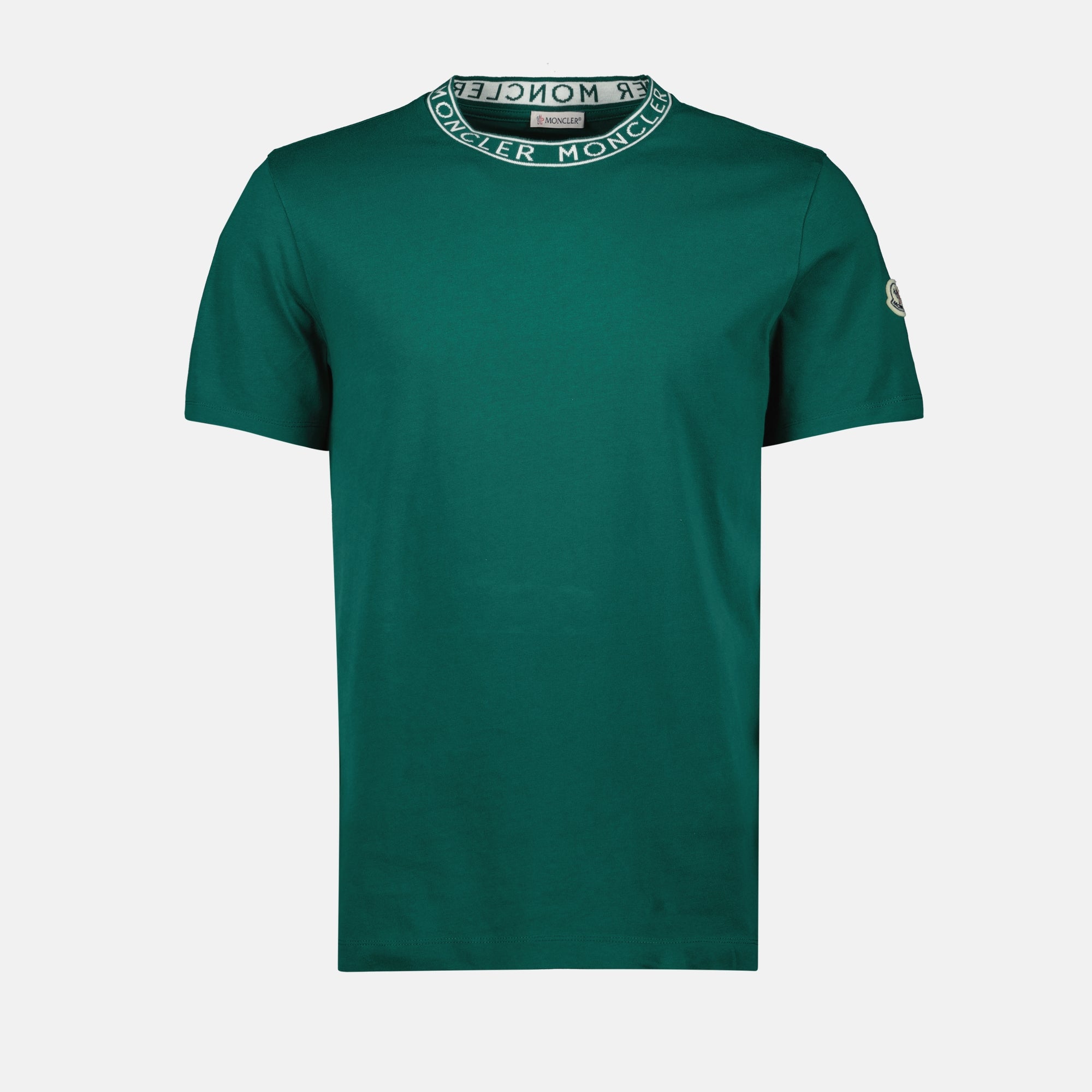 T-shirt T-Shirt con Logo Finitura Moncler Verde Homme