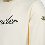 Sweatshirts Sweat à logo brodé Moncler Blanc Homme