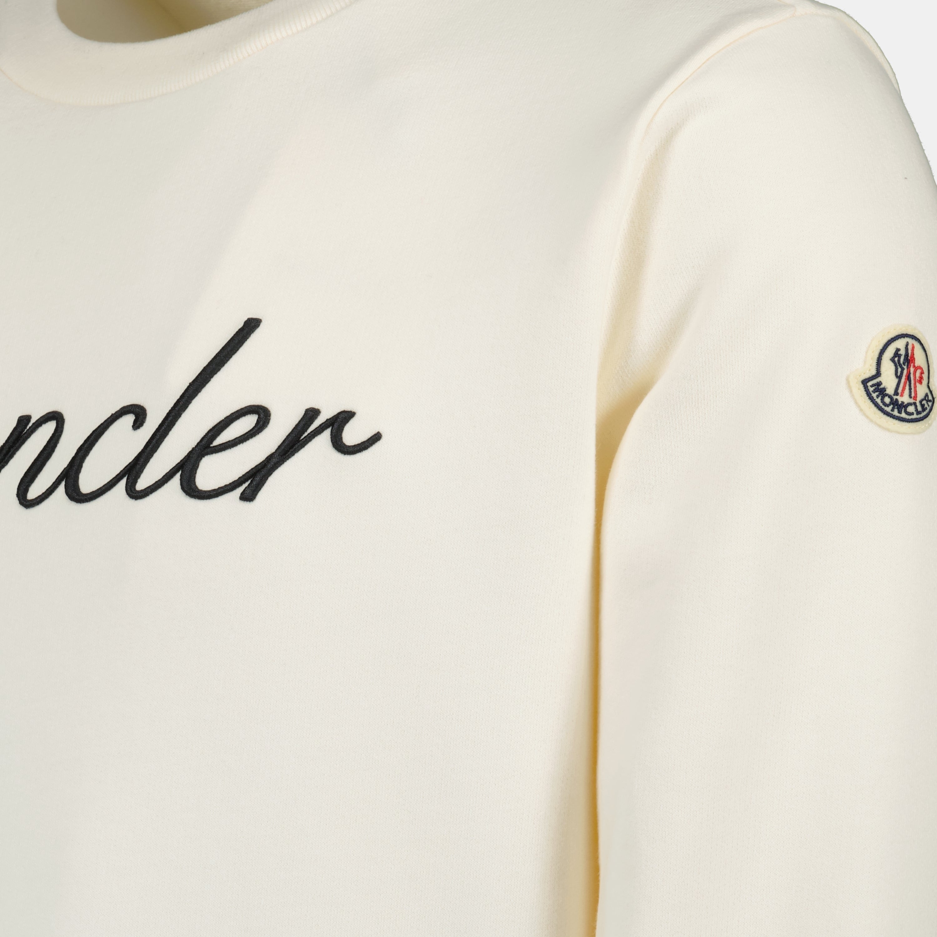 Sweatshirts Sweat à logo brodé Moncler Blanc Homme