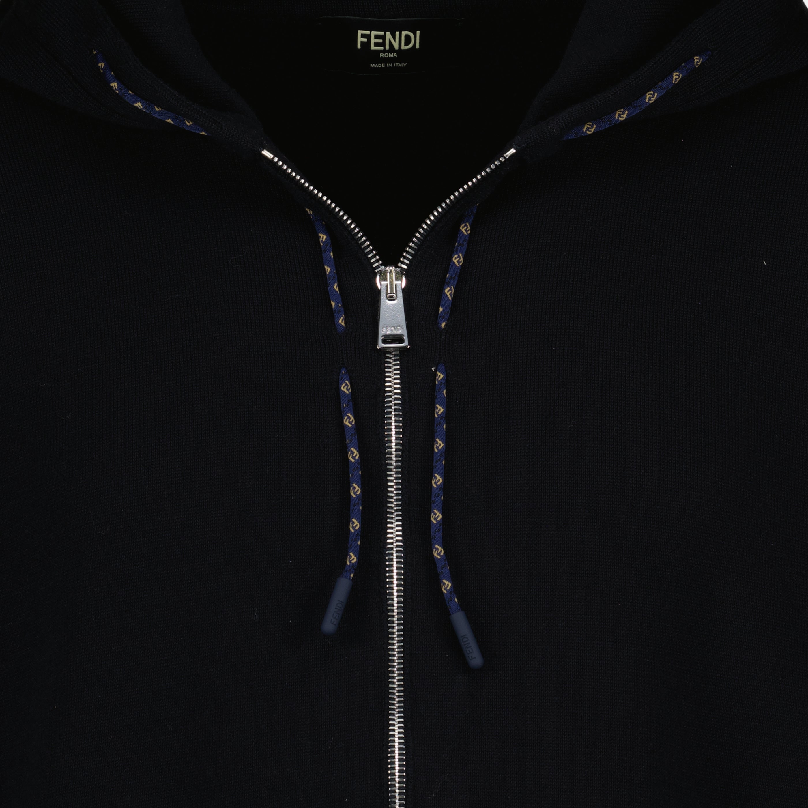 Vestes Sweatshirt zippé en cachemire bleu Fendi Bleu foncé Homme