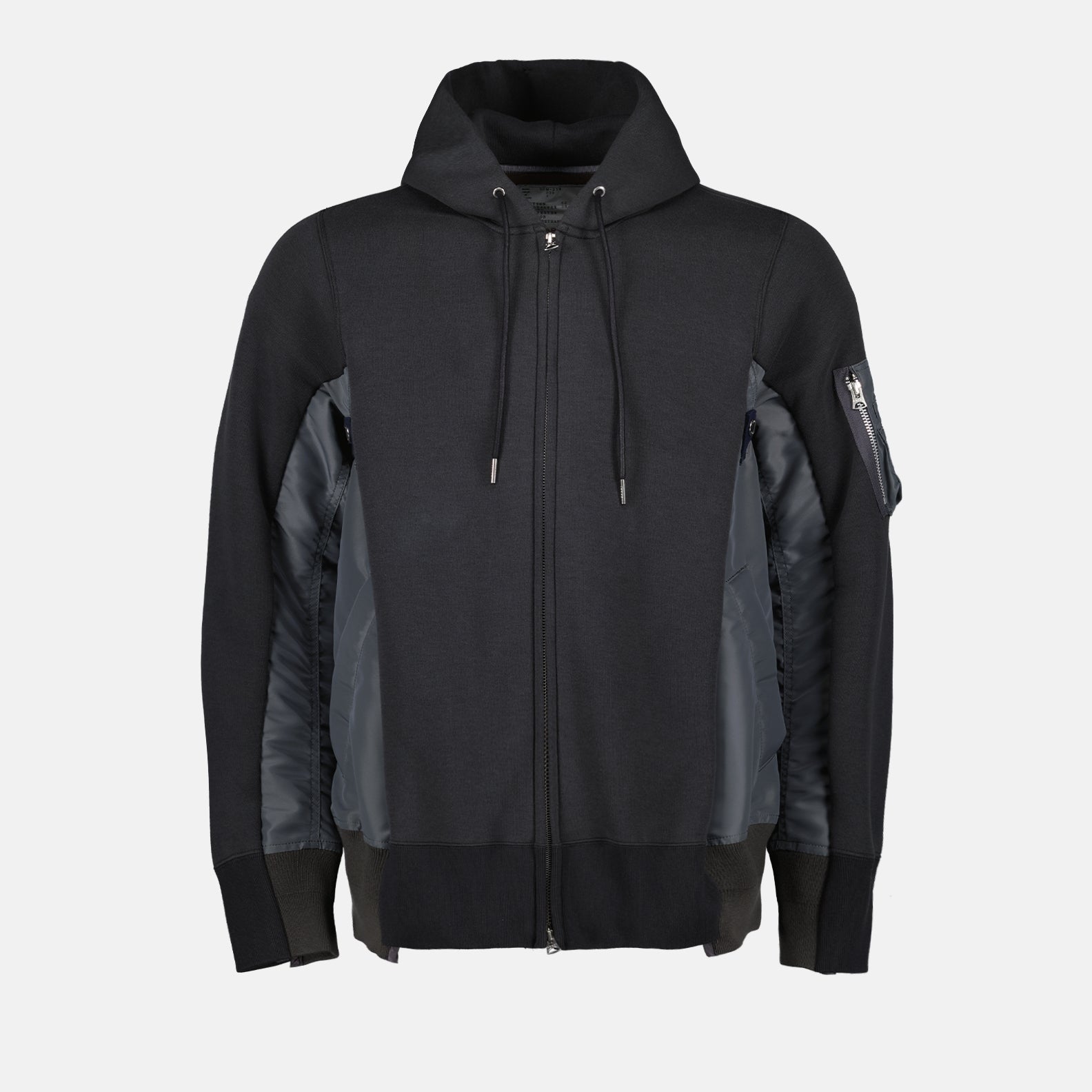 Sweatshirt zippée en nylon et coton