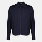 Vestes Veste zippée en laine bleu marine Dior Bleu foncé Homme
