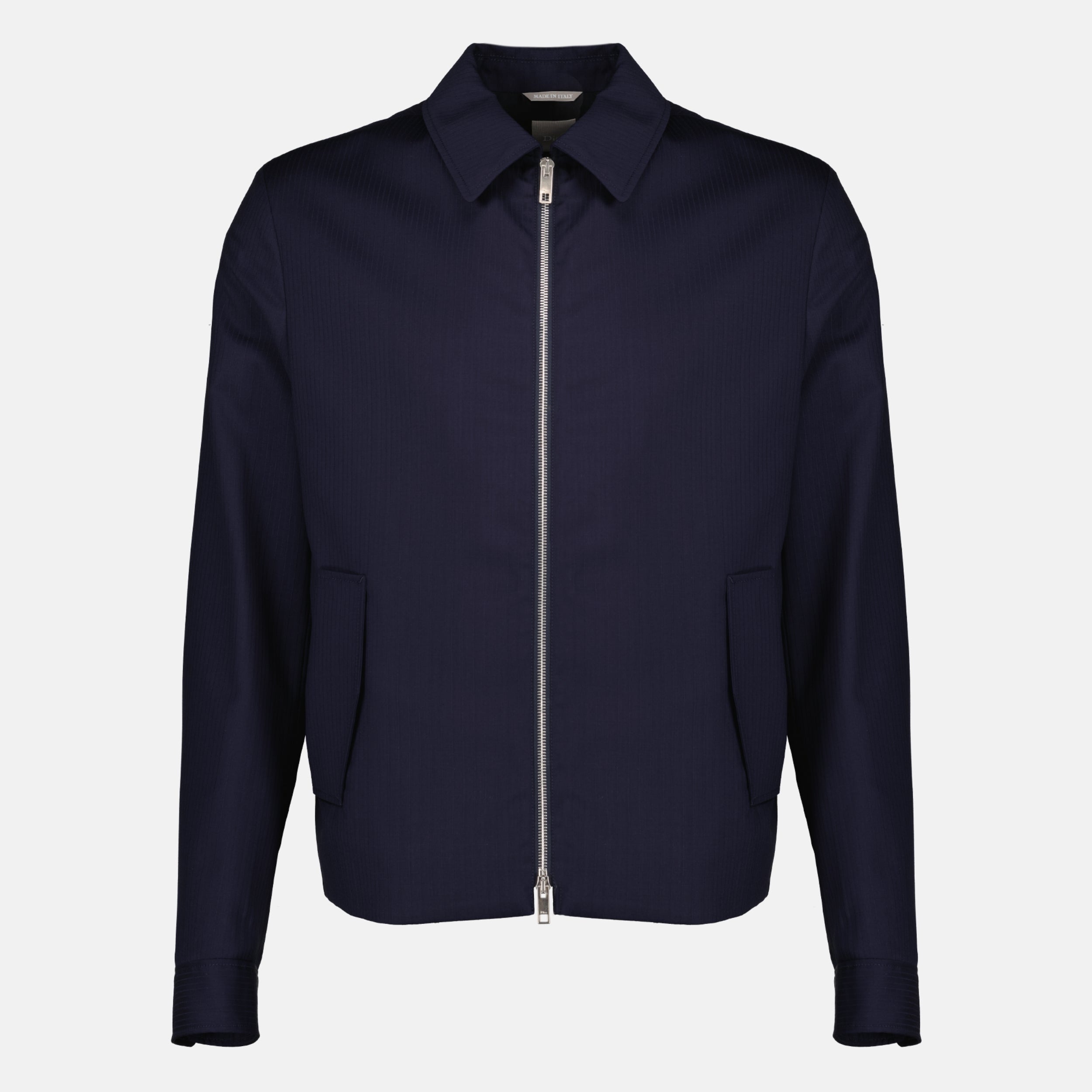 Vestes Casaco Azul Marinho em Lã com Fecho Zipper Dior Bleu foncé Homme