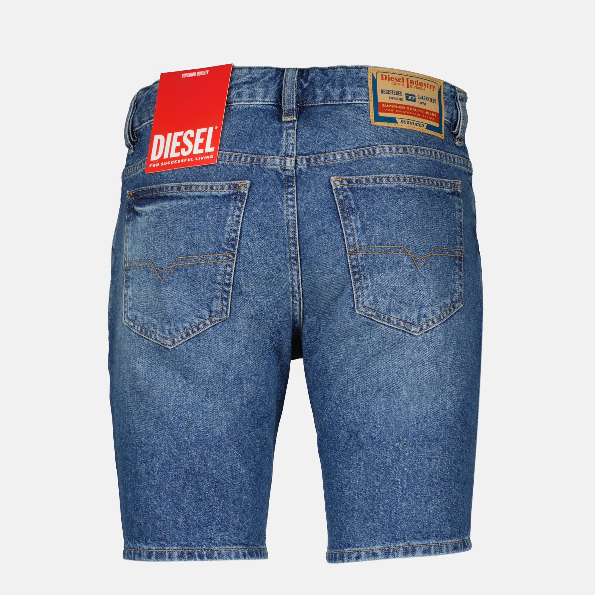 Bild des Diesel Herren D-Fin Shorts aus blauem Denim - Frühling/Sommer 2026 - Rückansicht