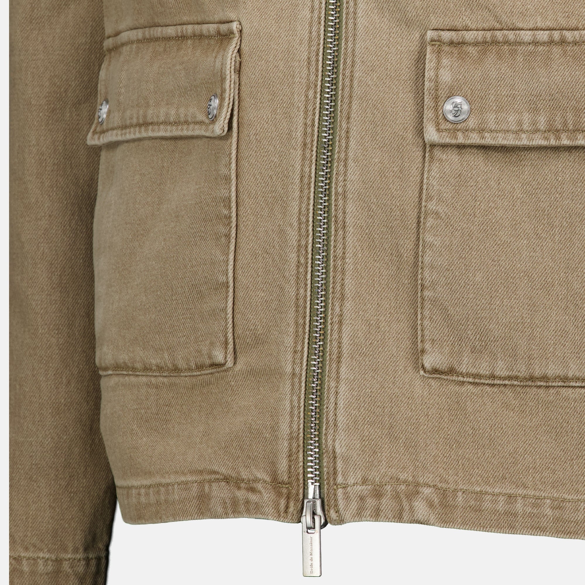 Vestes Khaki Denim Jacket Drole De Monsieur Beige Homme