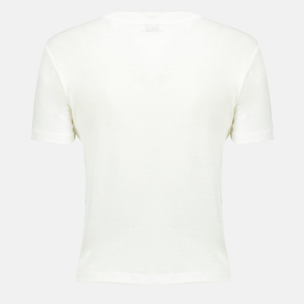 T-shirts Ripp-Jersey T-Shirt in Weiß Miu Miu Blanc Femme