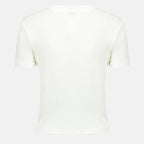 T-shirts Camiseta de Jersey Acanalado en Blanco Miu Miu Blanc Femme