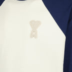 Image de l'article Sweatshirt AMI de coeur tissé bleu et blanc de la marque Ami PARIS pour Unisex - Saison Printemps-Été 2026 - Vue détaillée_1