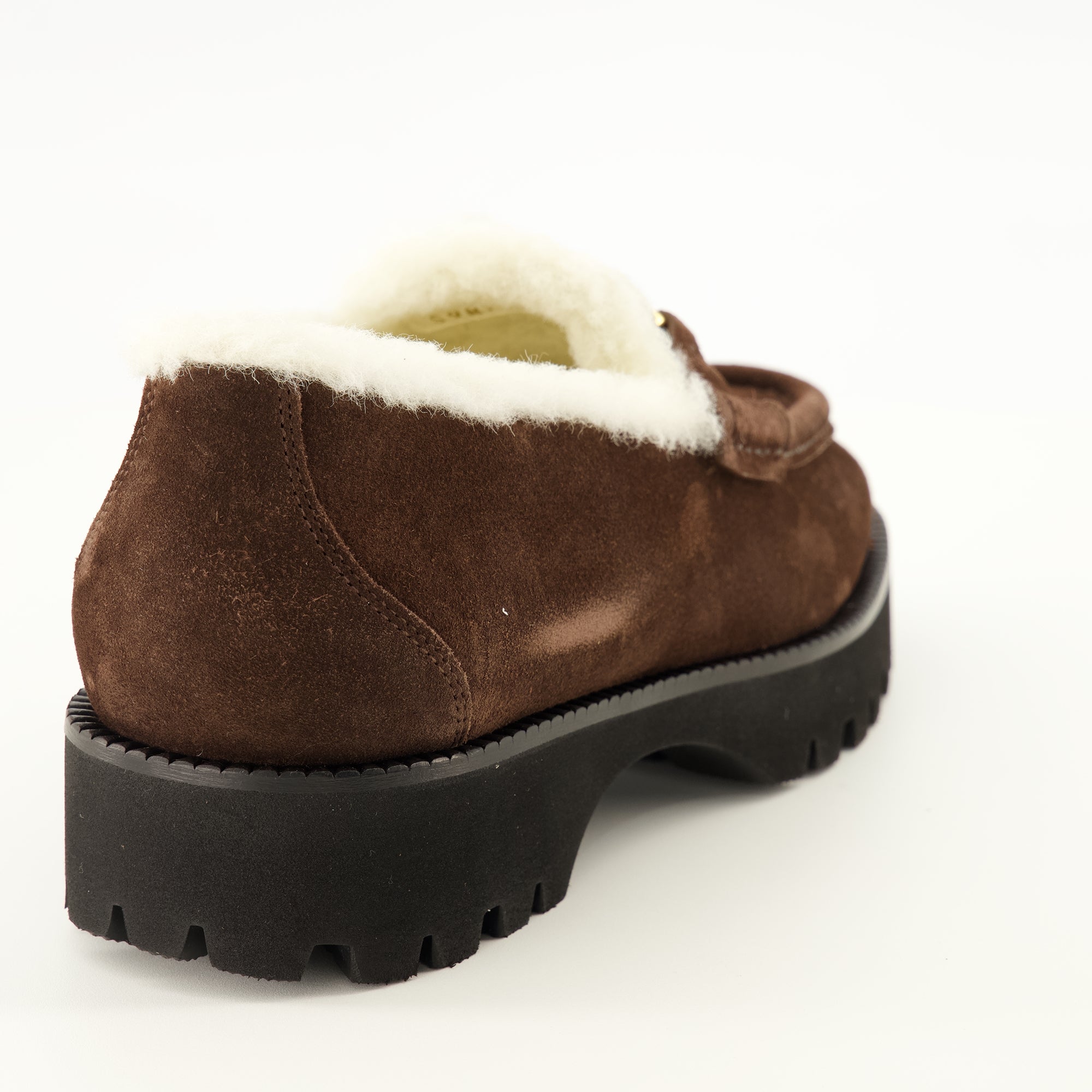 Mocassins Vlogo Suede and Fur Loafers in Brown Valentino Garavani Marron Femme