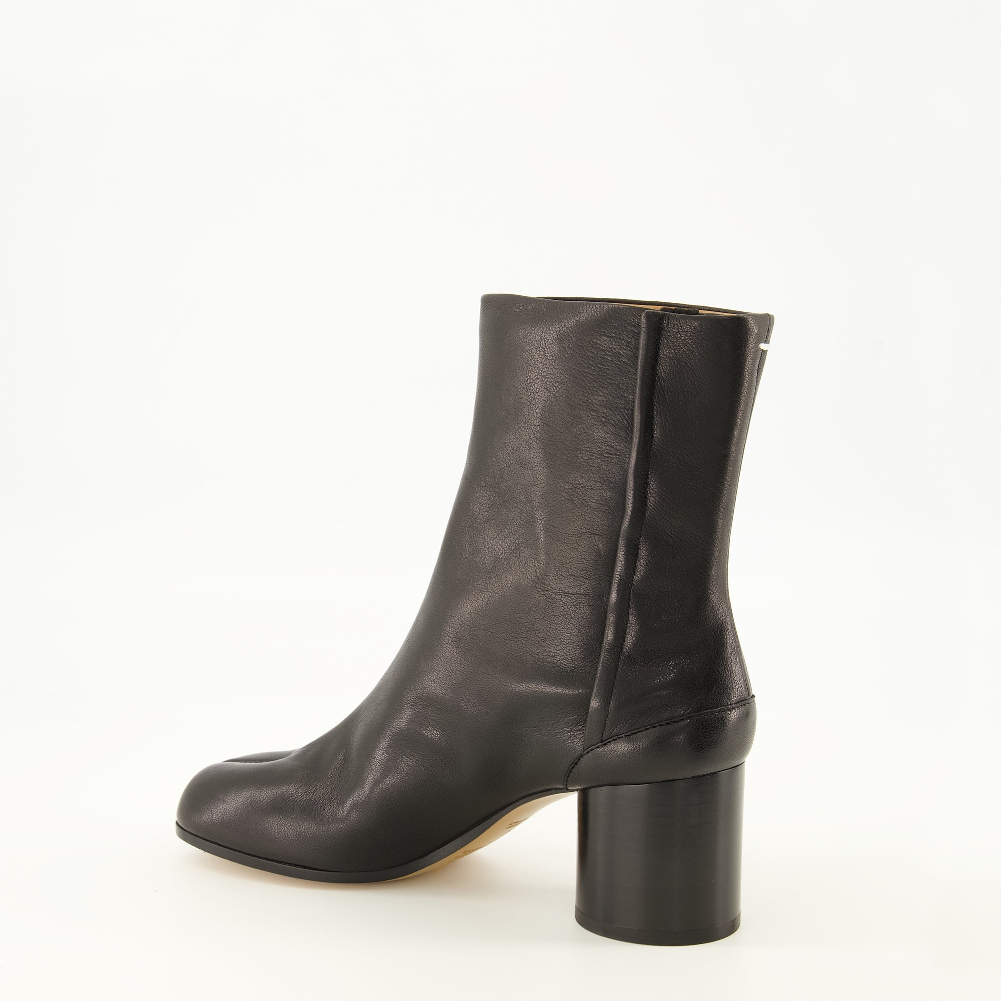 Bottines 블랙 타비 가죽 앵클 부츠 Mm6 Noir Femme