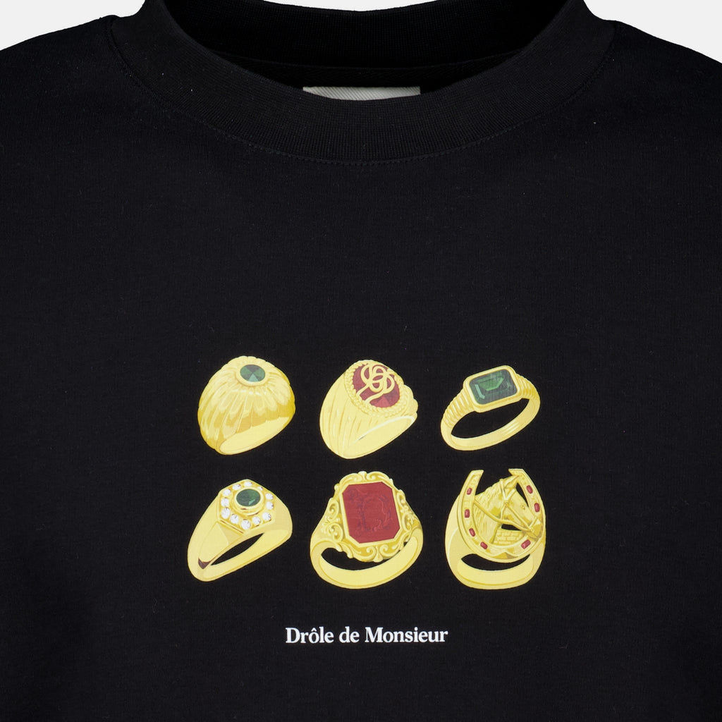 T-shirts T-shirt Anelli Neri Drole De Monsieur Noir Homme