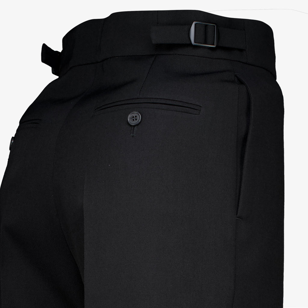 Pantalons Schwarze Gabardine-Hosen Prada Noir Femme