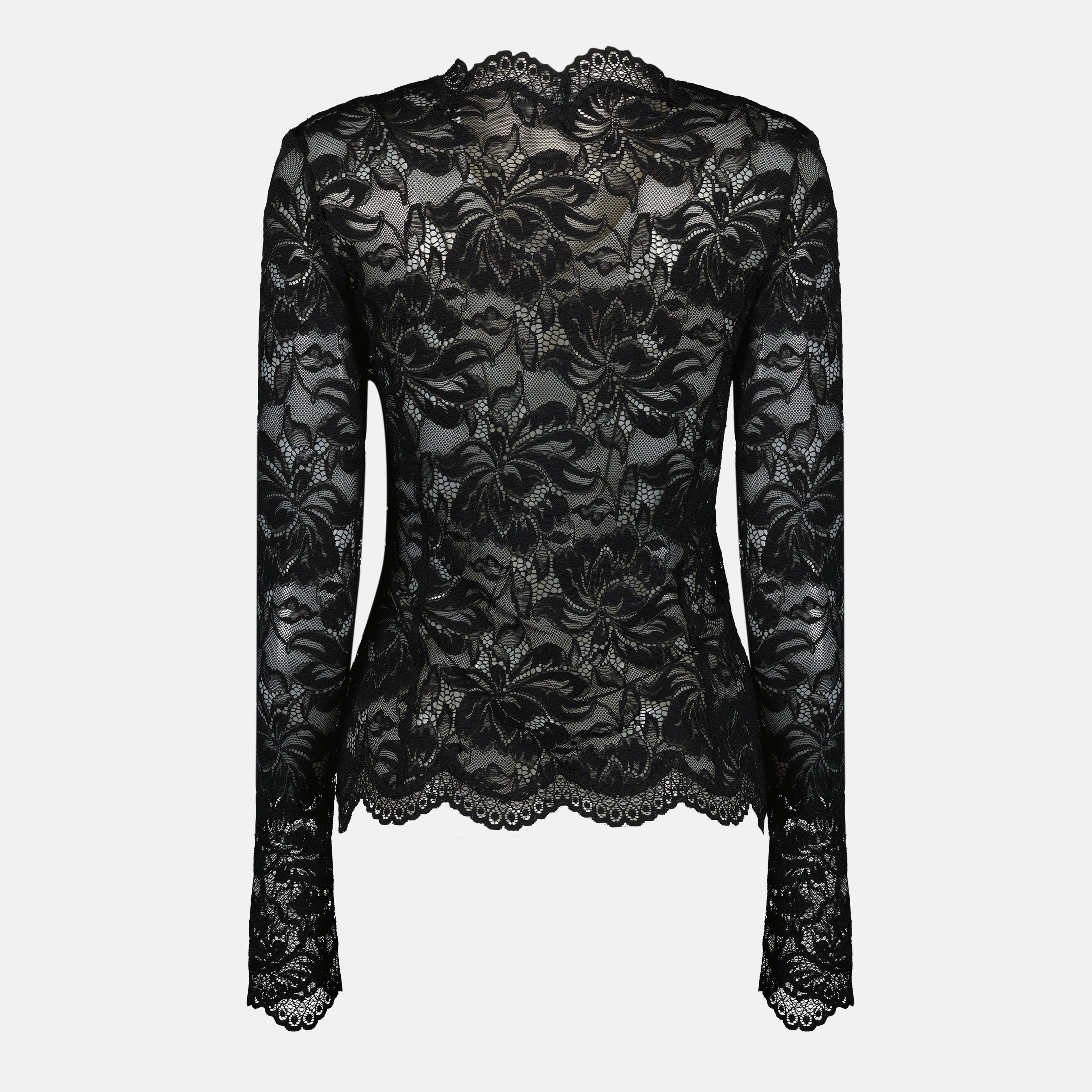 Image de l'article Top en dentelle et jersey noir de la marque Rabanne pour Femme - Saison Printemps-Été 2026 - Vue de Dos