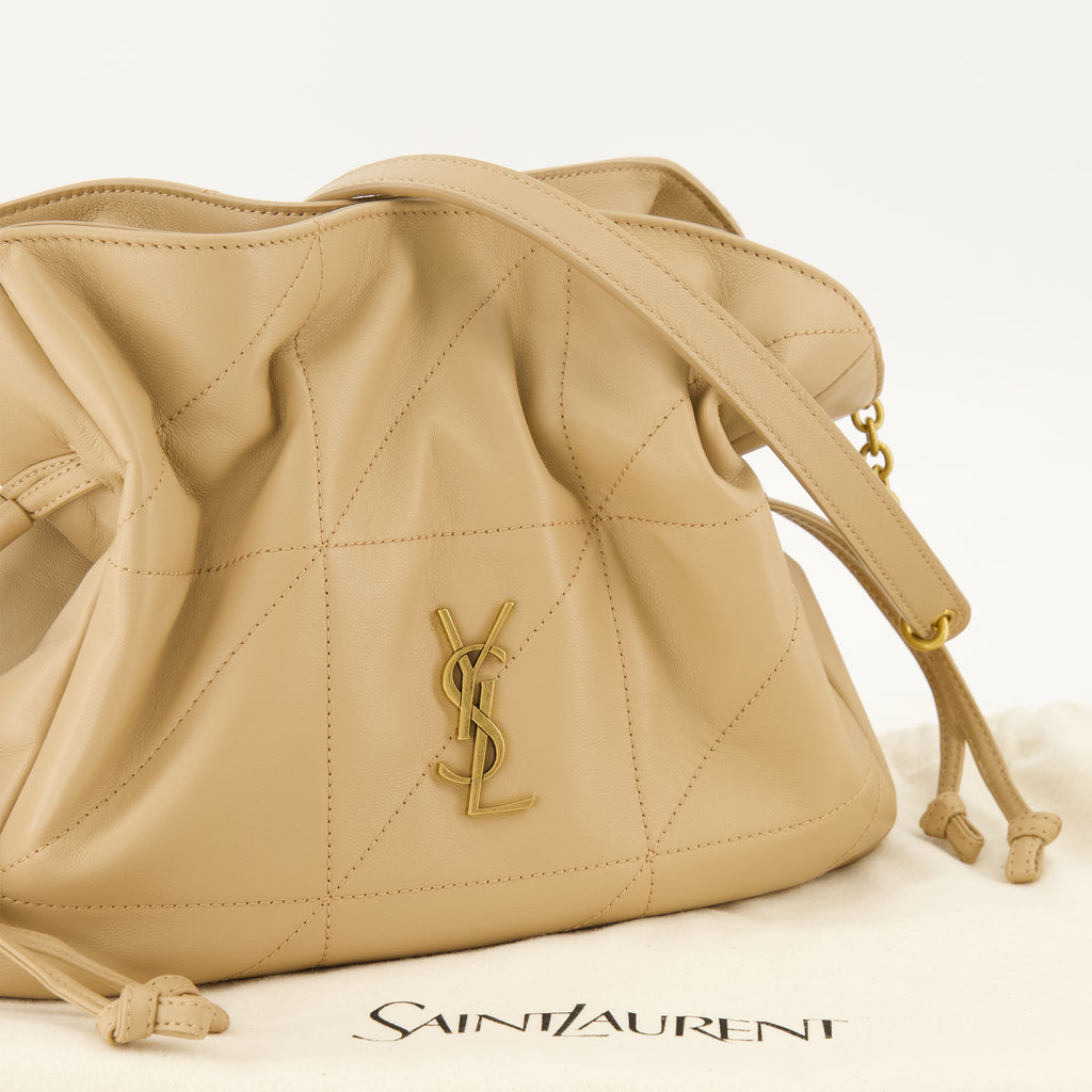 Sacs seau 베이지 가죽 재미 파우치 백 Saint Laurent Beige Femme