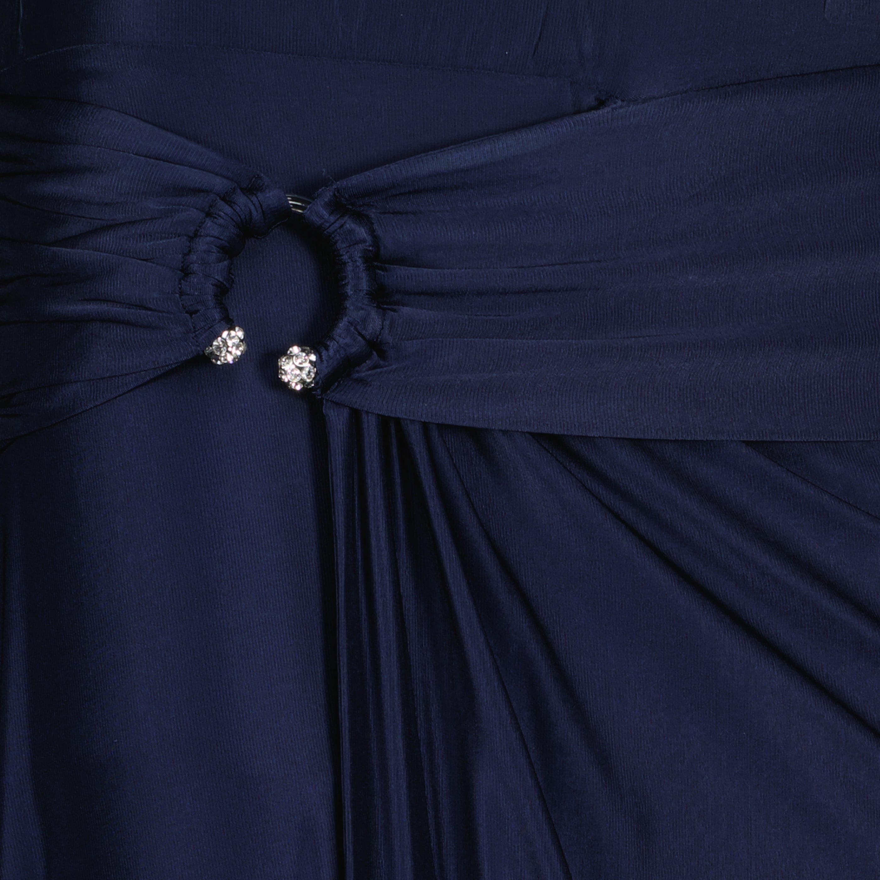 Image de l'article Jupe midi percing en jersey bleu marine de la marque Rabanne pour Femme - Saison Printemps-Été 2026 - Vue détaillée_1