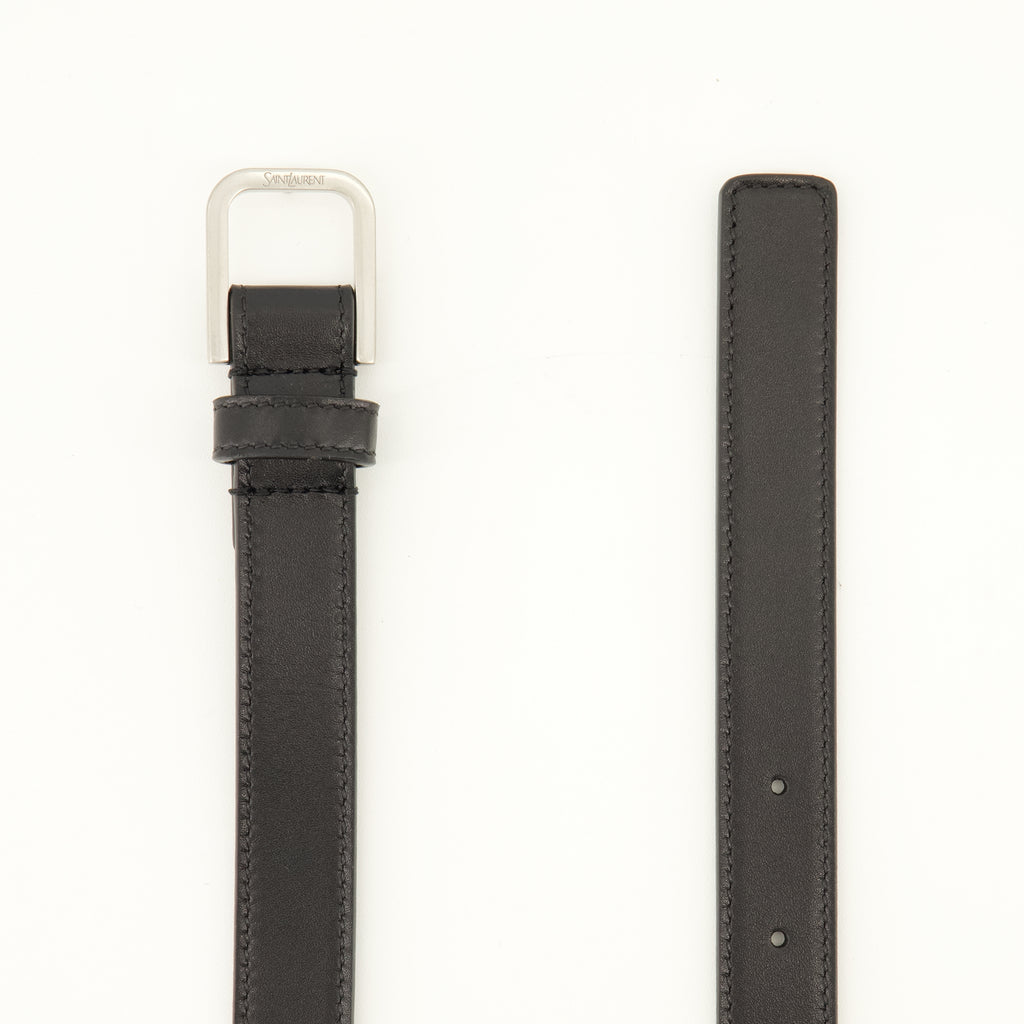 Ceintures Feiner schwarzer glatter Leder-Gürtel Saint Laurent Noir Homme